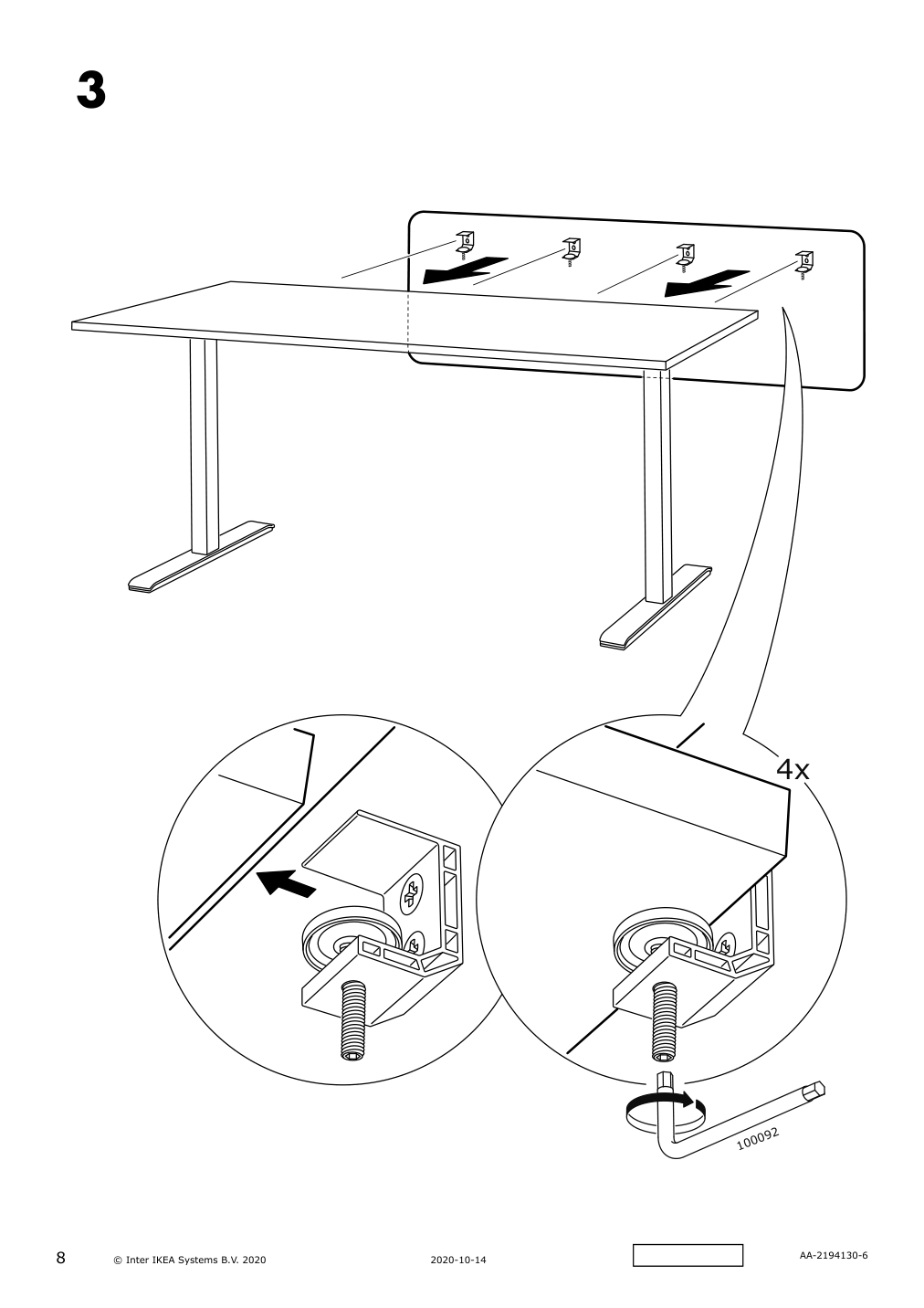 Assembly instructions for IKEA Eilif screen for desk gray | Page 8 - IKEA BEKANT desk with screen 293.873.79