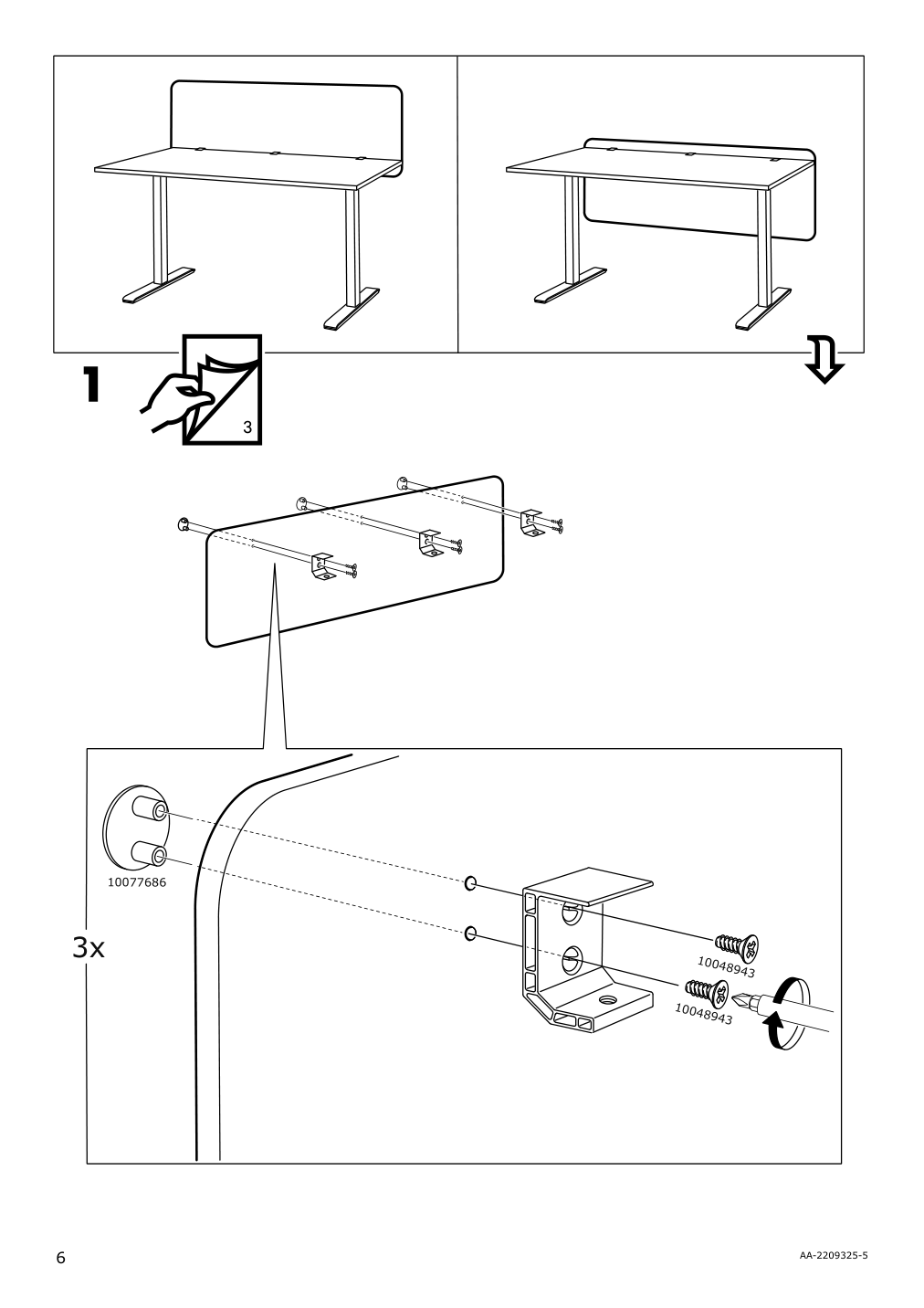 Assembly instructions for IKEA Eilif screen for desk gray | Page 6 - IKEA BEKANT desk with screen 693.872.97