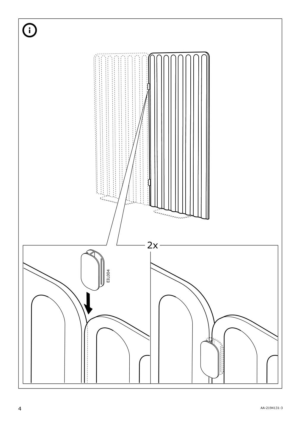 Assembly instructions for IKEA Eilif screen freestanding gray | Page 4 - IKEA BEKANT desk with screen 393.874.54