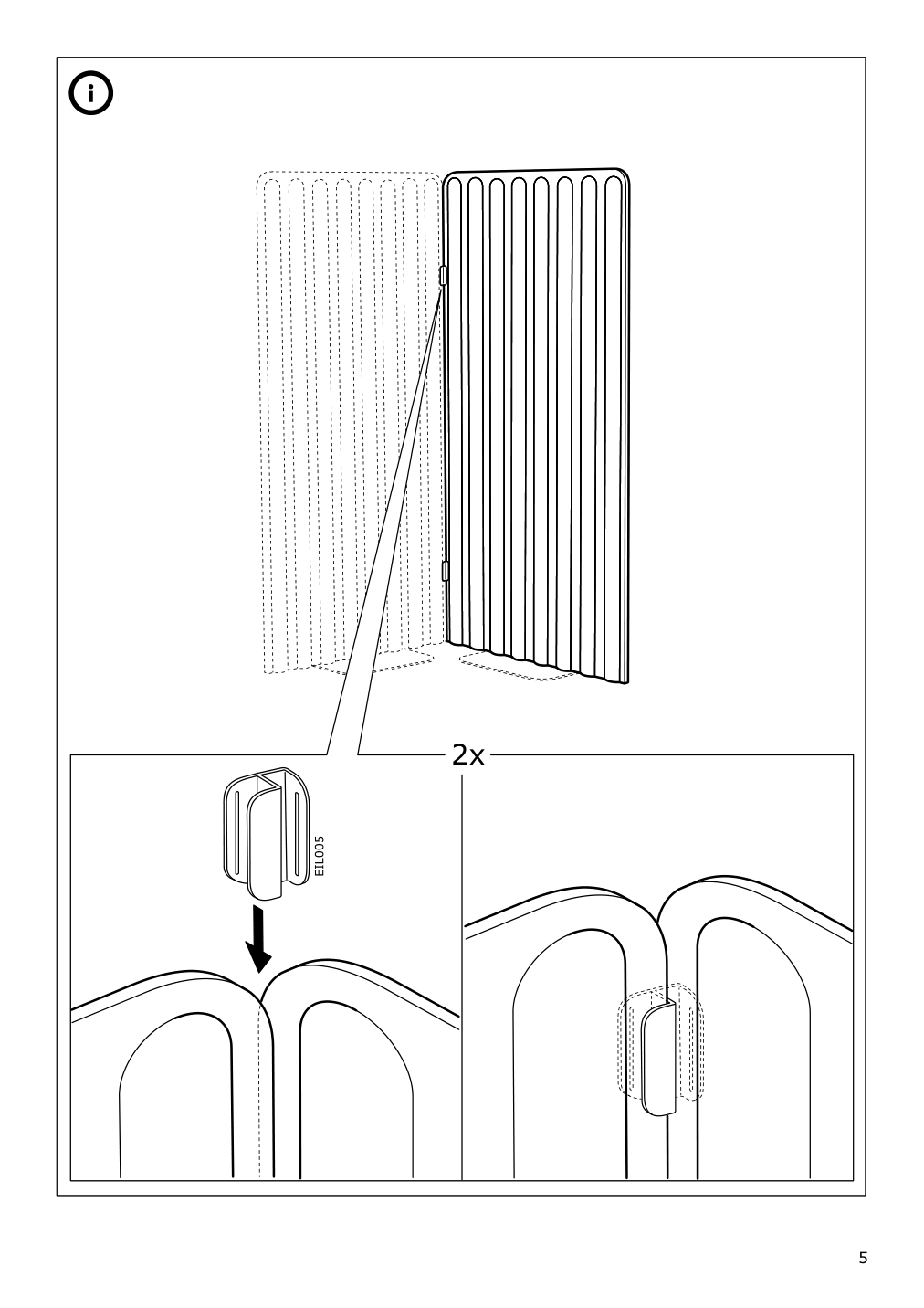 Assembly instructions for IKEA Eilif screen freestanding gray | Page 5 - IKEA BEKANT desk with screen 393.874.54