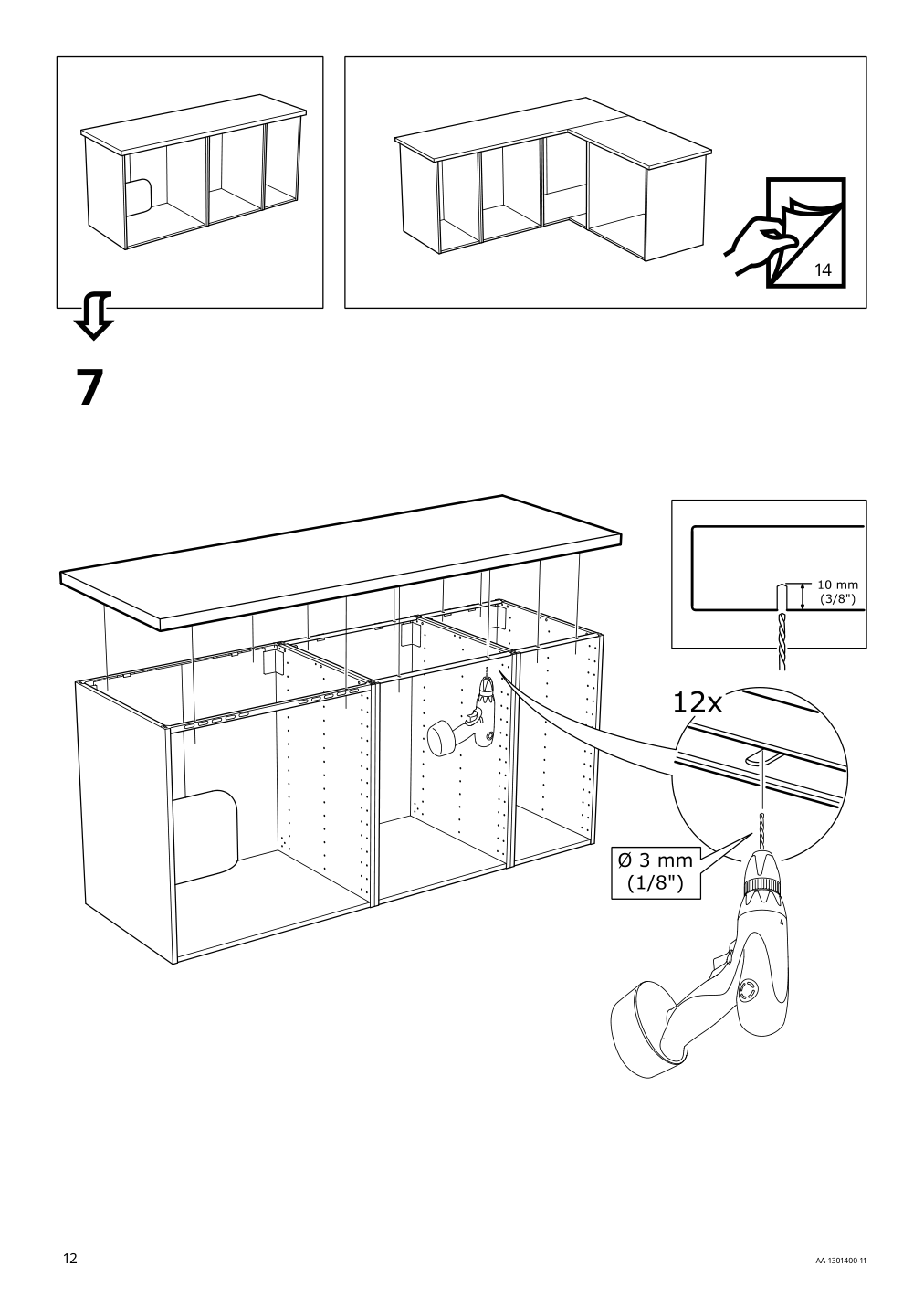 Assembly instructions for IKEA Lilltraesk countertop white laminate | Page 12 - IKEA ENHET laundry 494.771.14