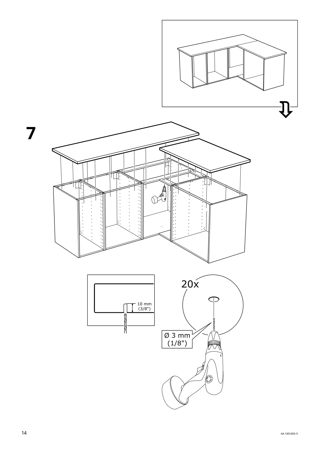 Assembly instructions for IKEA Lilltraesk countertop white laminate | Page 14 - IKEA ENHET laundry 294.771.05