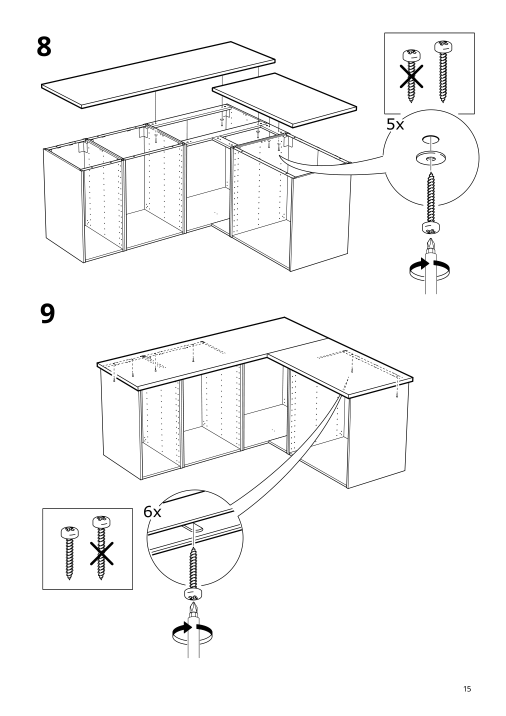 Assembly instructions for IKEA Ekbacken countertop double sided with white edge light gray white laminate | Page 15 - IKEA EKBACKEN countertop, double-sided 002.913.39