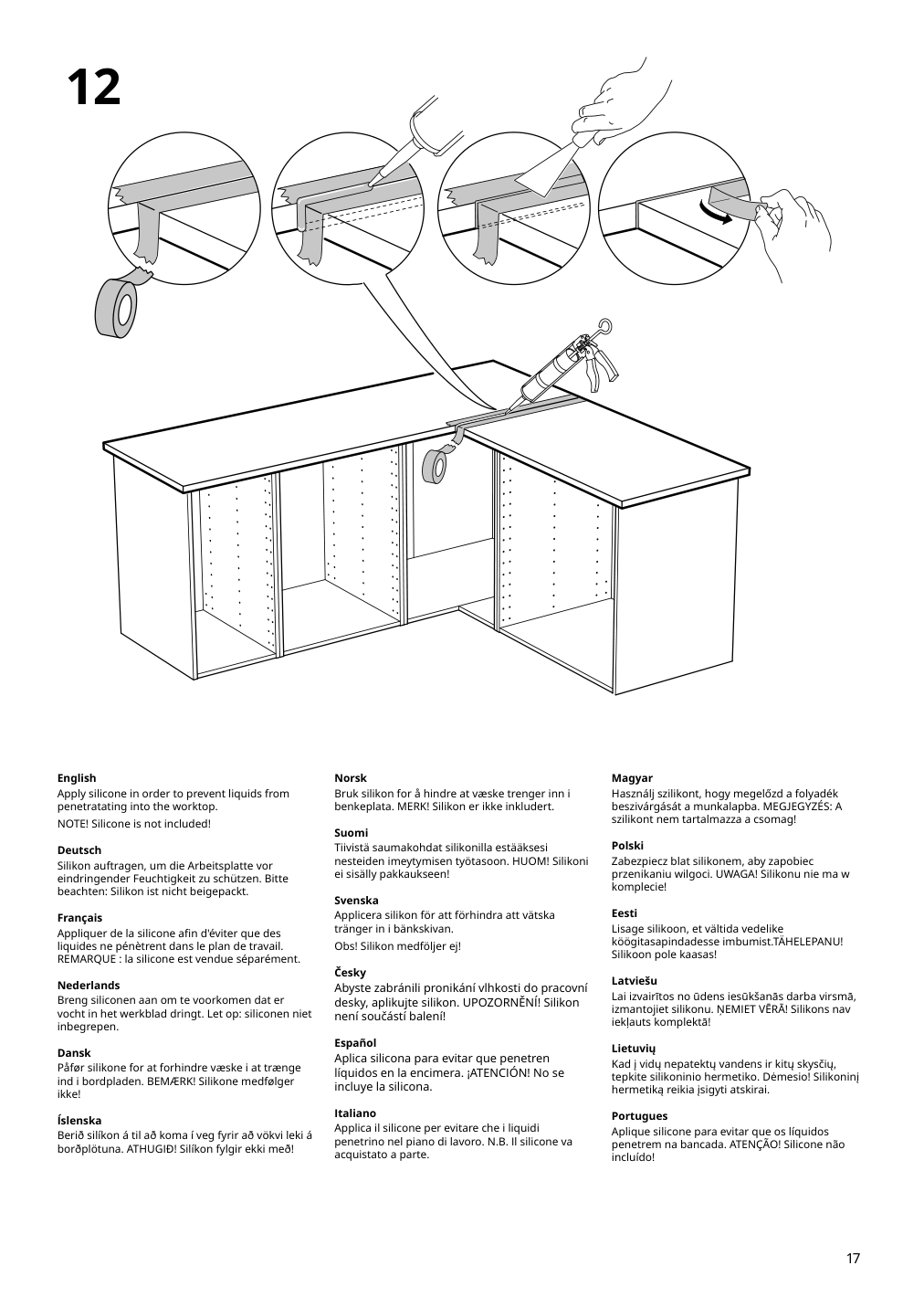 Assembly instructions for IKEA Lilltraesk countertop white laminate | Page 17 - IKEA ENHET laundry 794.771.03