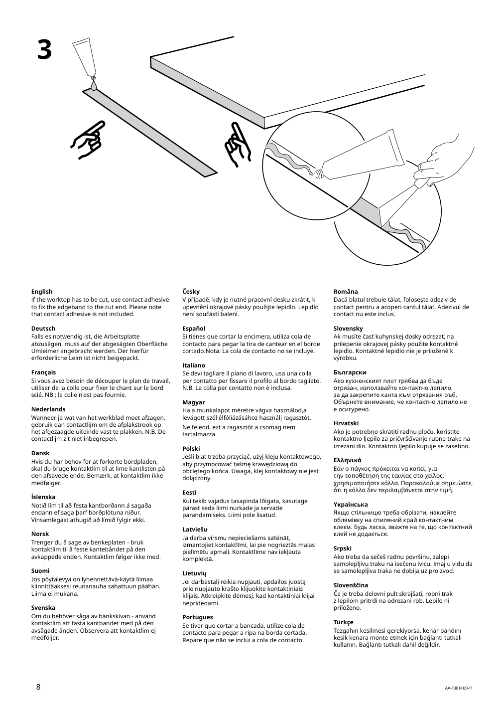 Assembly instructions for IKEA Lilltraesk countertop white laminate | Page 8 - IKEA ENHET laundry 494.771.14