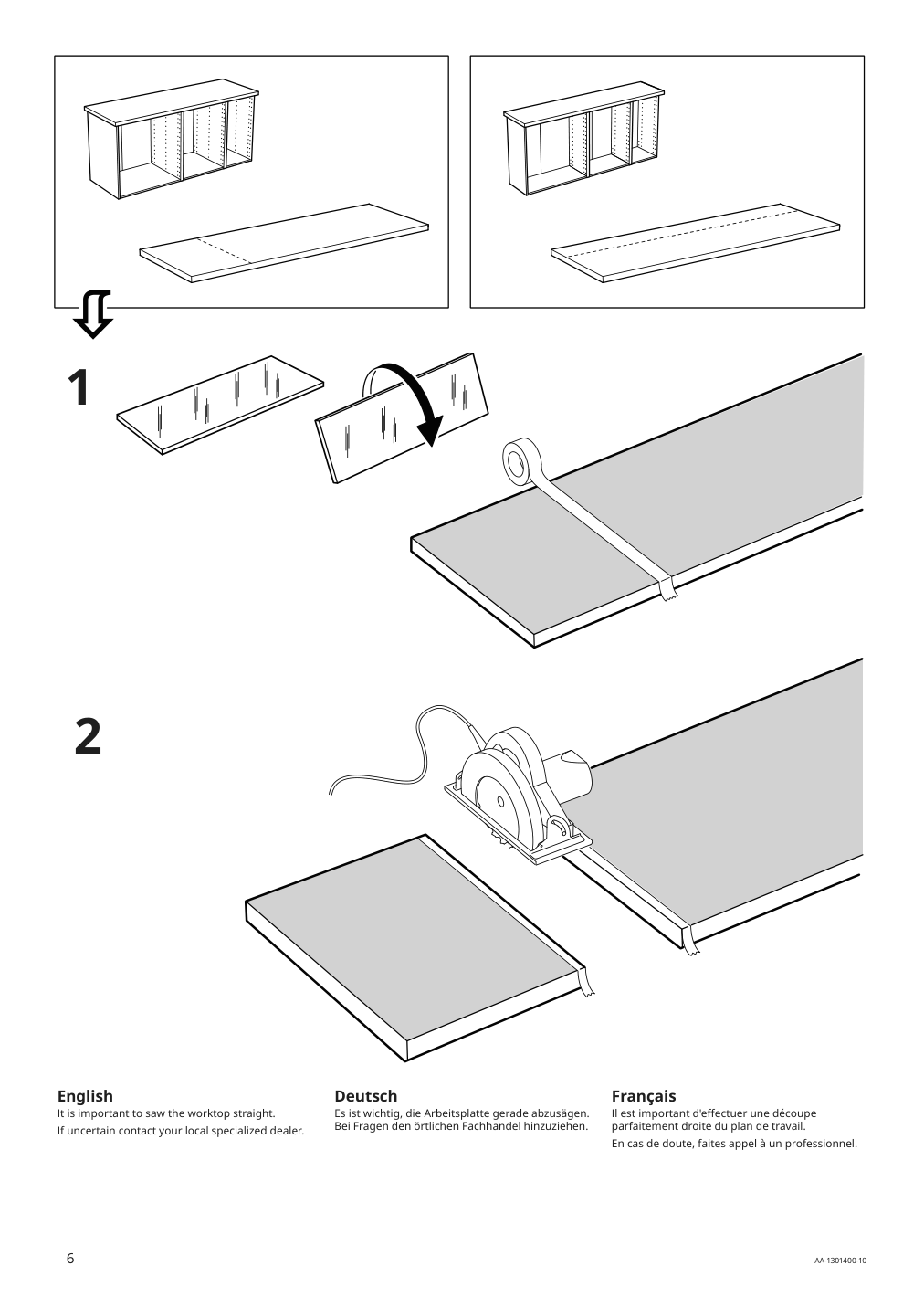 Assembly instructions for IKEA Ekbacken countertop white marble effect laminate | Page 6 - IKEA ENHET corner kitchen 994.856.68