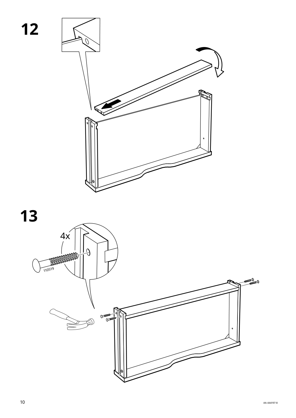 Assembly instructions for IKEA Ekby alex shelf with drawers white | Page 10 - IKEA EKBY ALEX / RAMSHULT wall shelf 092.909.53