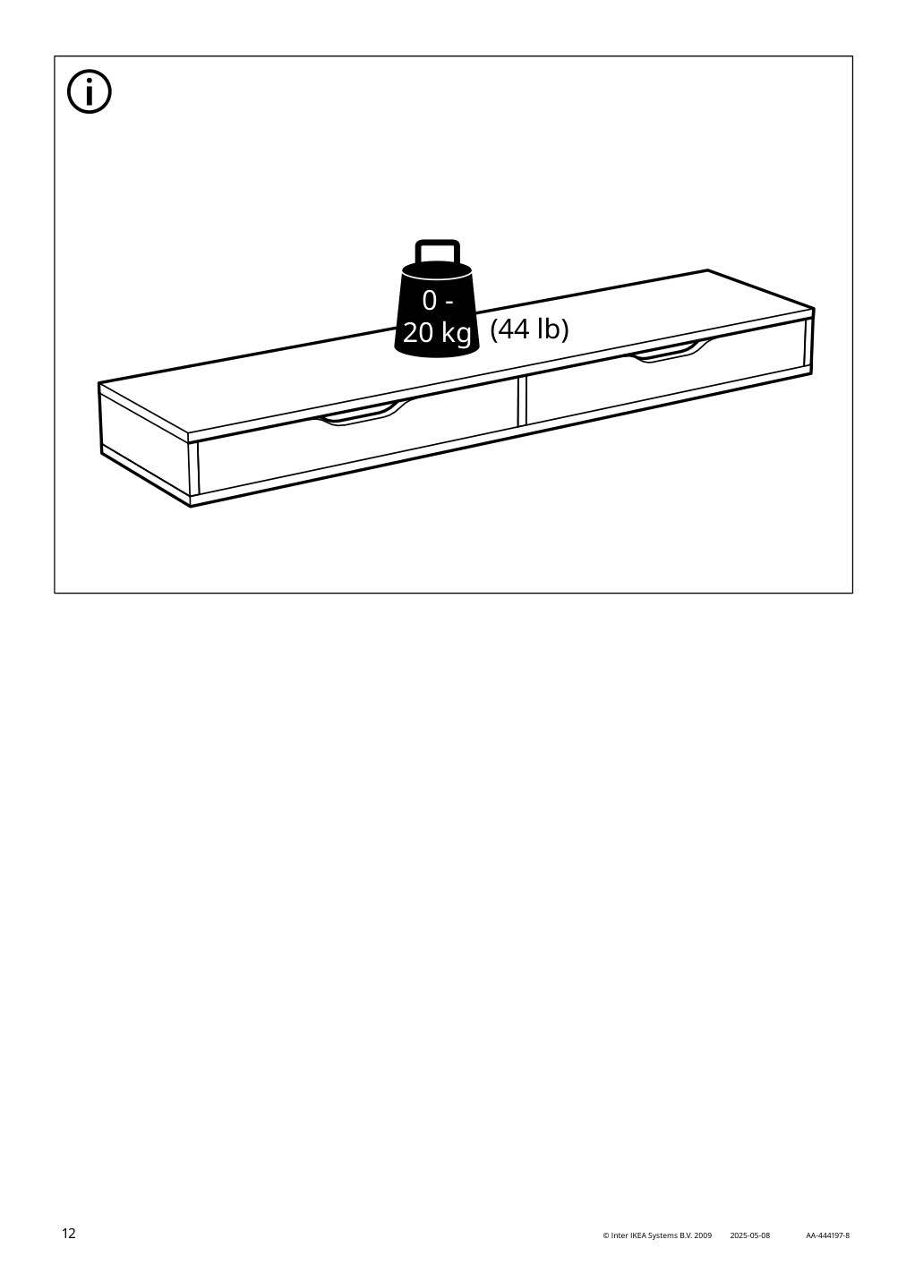 Assembly instructions for IKEA Ekby alex shelf with drawers white | Page 12 - IKEA EKBY ALEX / RAMSHULT wall shelf 092.909.53