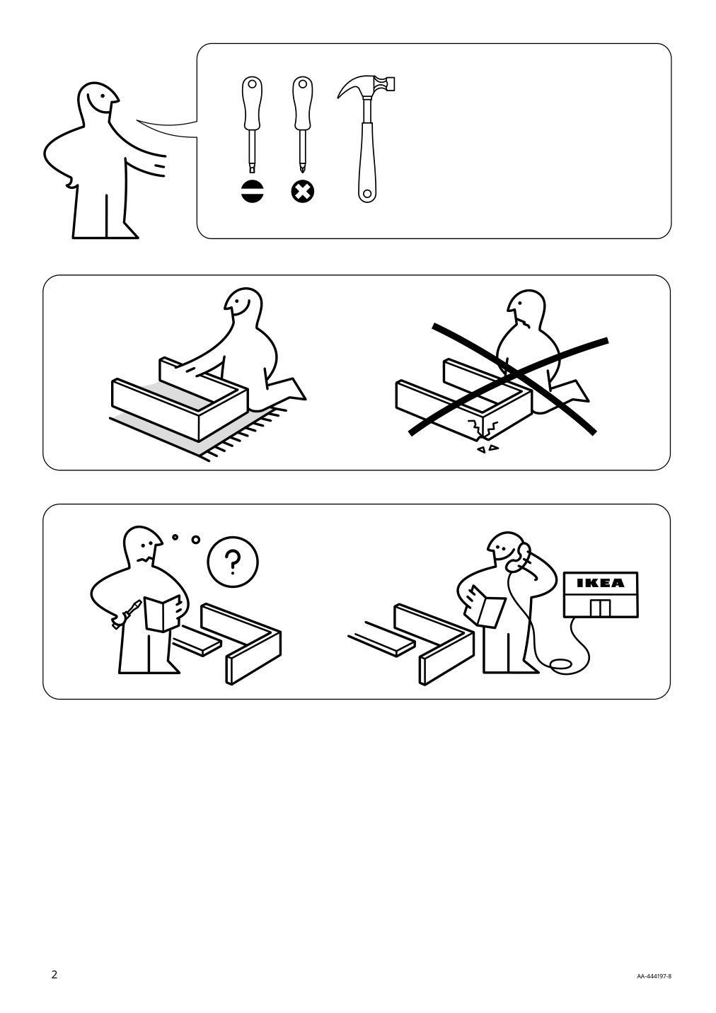 Assembly instructions for IKEA Ekby alex shelf with drawers white | Page 2 - IKEA EKBY ALEX / RAMSHULT wall shelf 092.909.53