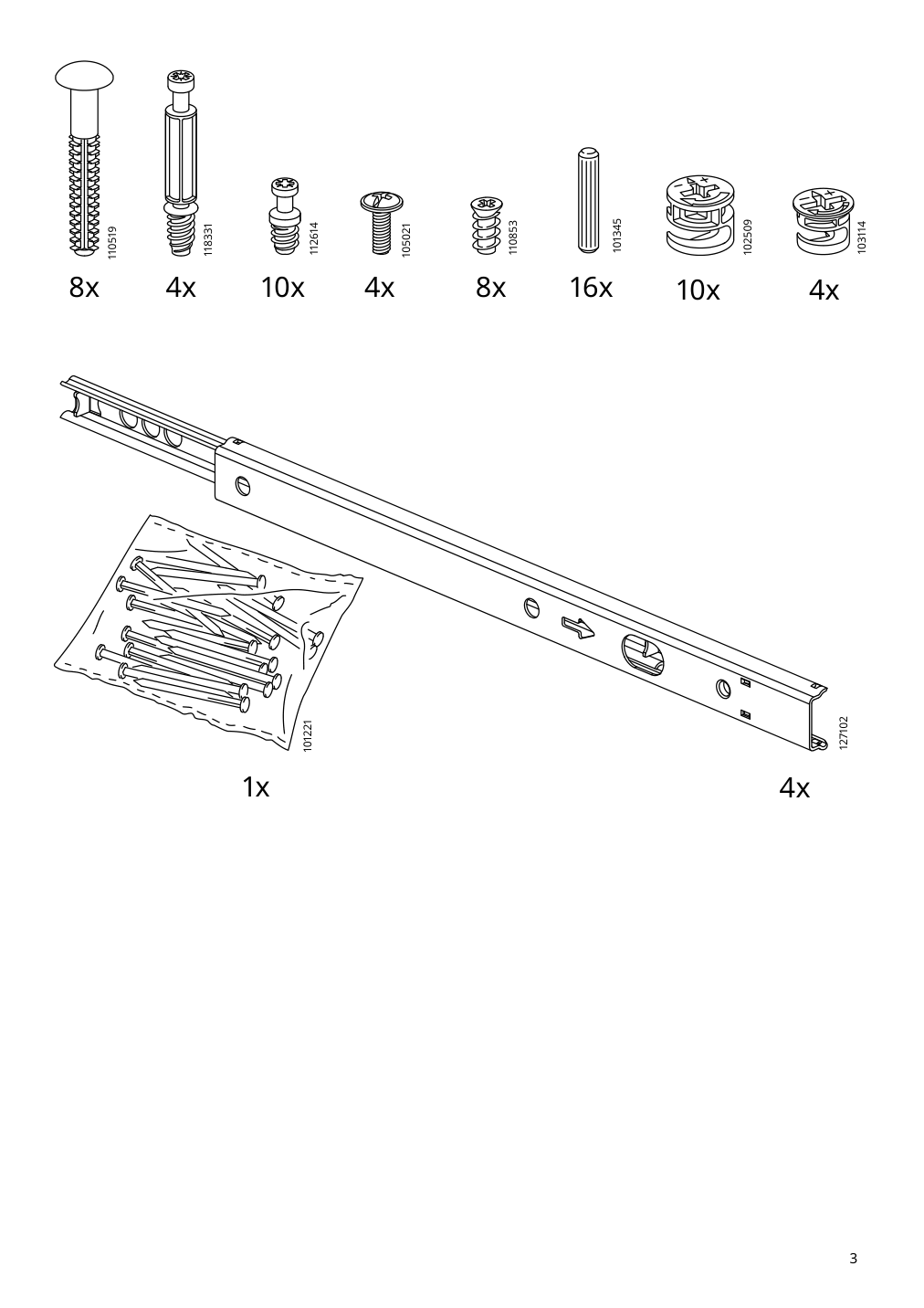 Assembly instructions for IKEA Ekby alex shelf with drawers white | Page 3 - IKEA EKBY ALEX / RAMSHULT wall shelf 092.909.53