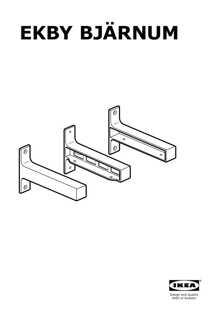 Assembly instructions for IKEA Ekby bjaernum bracket aluminum | Page 1 - IKEA EKBY BJÄRNUM bracket 901.361.36