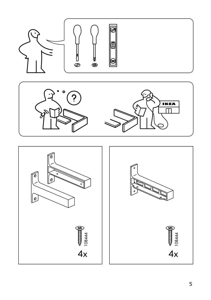 Assembly instructions for IKEA Ekby bjaernum bracket aluminum | Page 5 - IKEA EKBY BJÄRNUM bracket 901.361.36