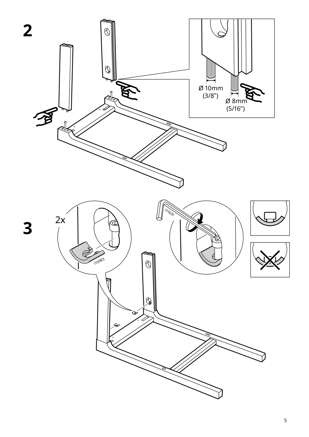 Assembly instructions for IKEA Ekedalen bar stool with backrest dark brown orrsta light gray | Page 5 - IKEA EKEDALEN / EKEDALEN bar table and 4 bar stools 693.042.21