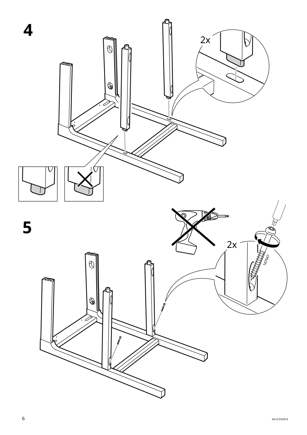 Assembly instructions for IKEA Ekedalen bar stool with backrest white orrsta light gray | Page 6 - IKEA EKEDALEN bar stool with backrest 004.005.12