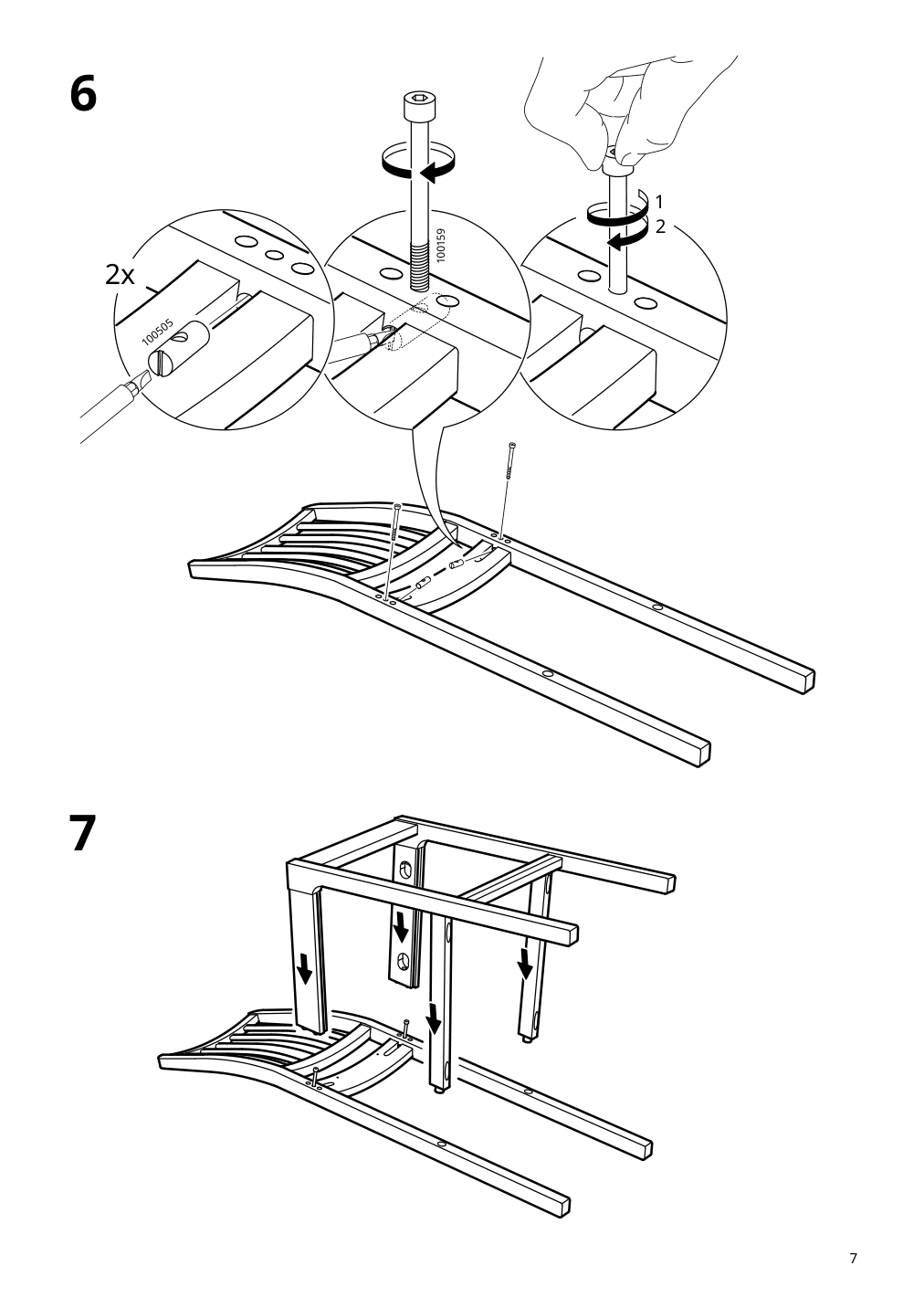 Assembly instructions for IKEA Ekedalen bar stool with backrest dark brown orrsta light gray | Page 7 - IKEA EKEDALEN / EKEDALEN bar table and 4 bar stools 693.042.21