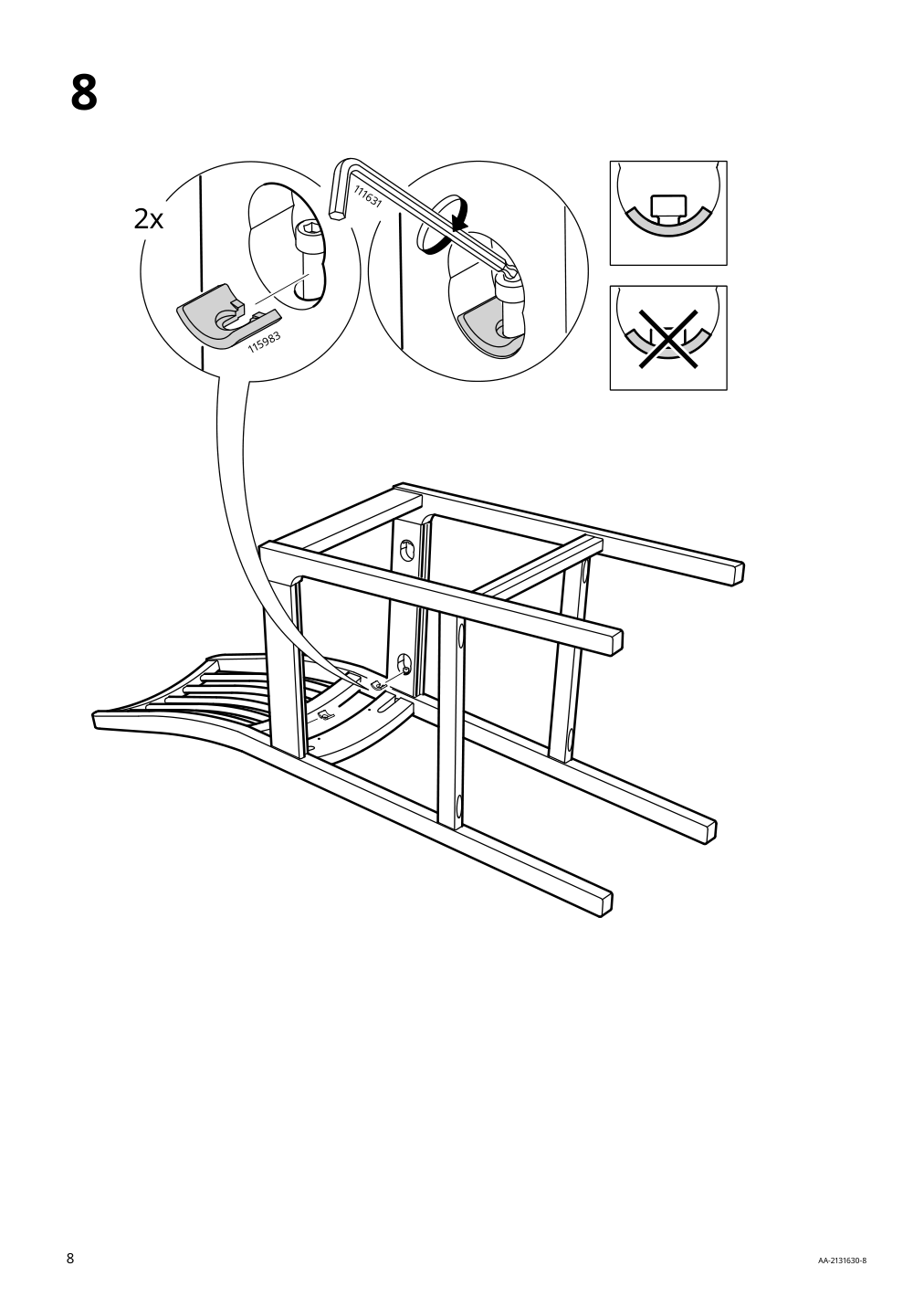 Assembly instructions for IKEA Ekedalen bar stool with backrest white orrsta light gray | Page 8 - IKEA EKEDALEN bar stool with backrest 004.005.12