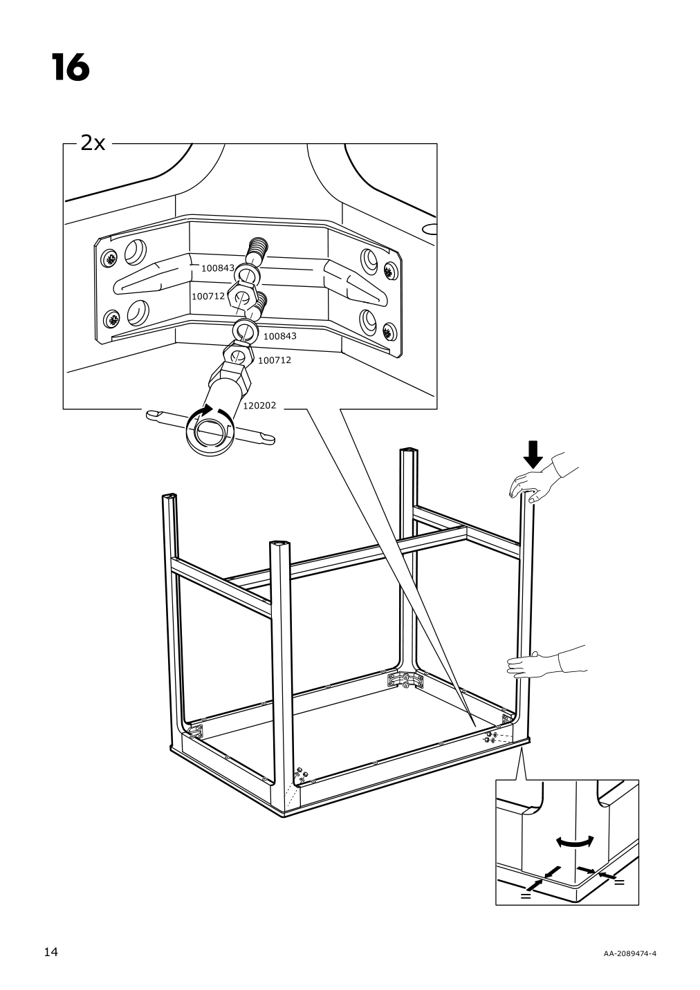 Assembly instructions for IKEA Ekedalen bar table dark brown | Page 14 - IKEA EKEDALEN / EKEDALEN bar table and 4 bar stools 693.042.21