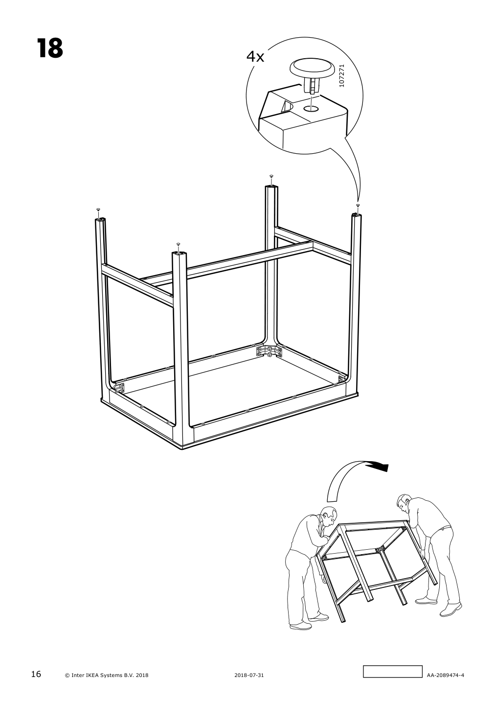 Assembly instructions for IKEA Ekedalen bar table dark brown | Page 16 - IKEA EKEDALEN / EKEDALEN bar table and 4 bar stools 693.042.21