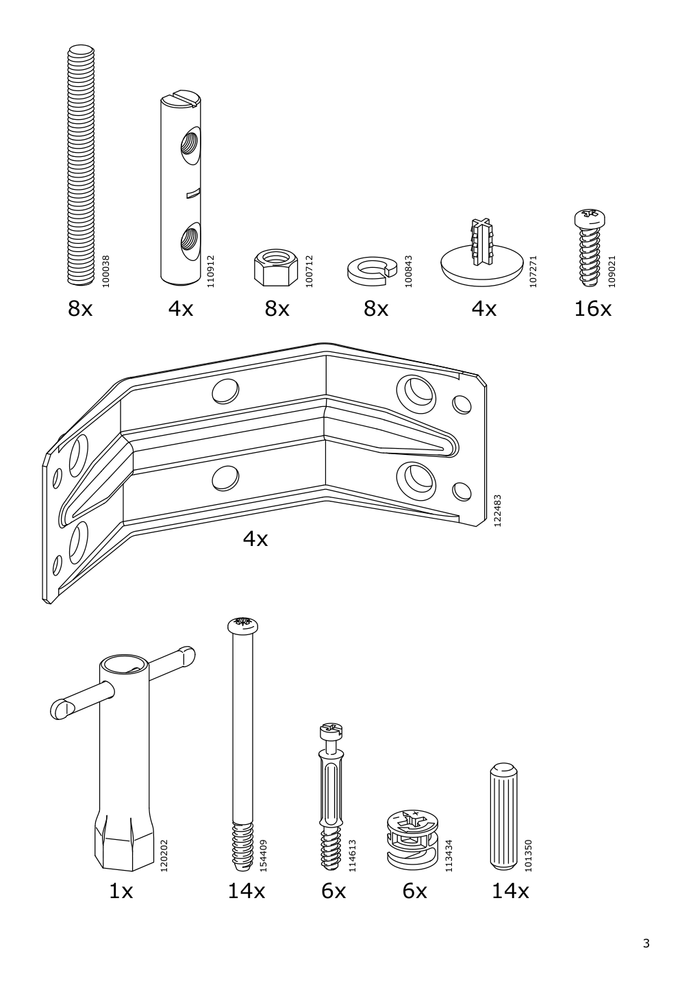 Assembly instructions for IKEA Ekedalen bar table dark brown | Page 3 - IKEA EKEDALEN / EKEDALEN bar table and 4 bar stools 693.042.21