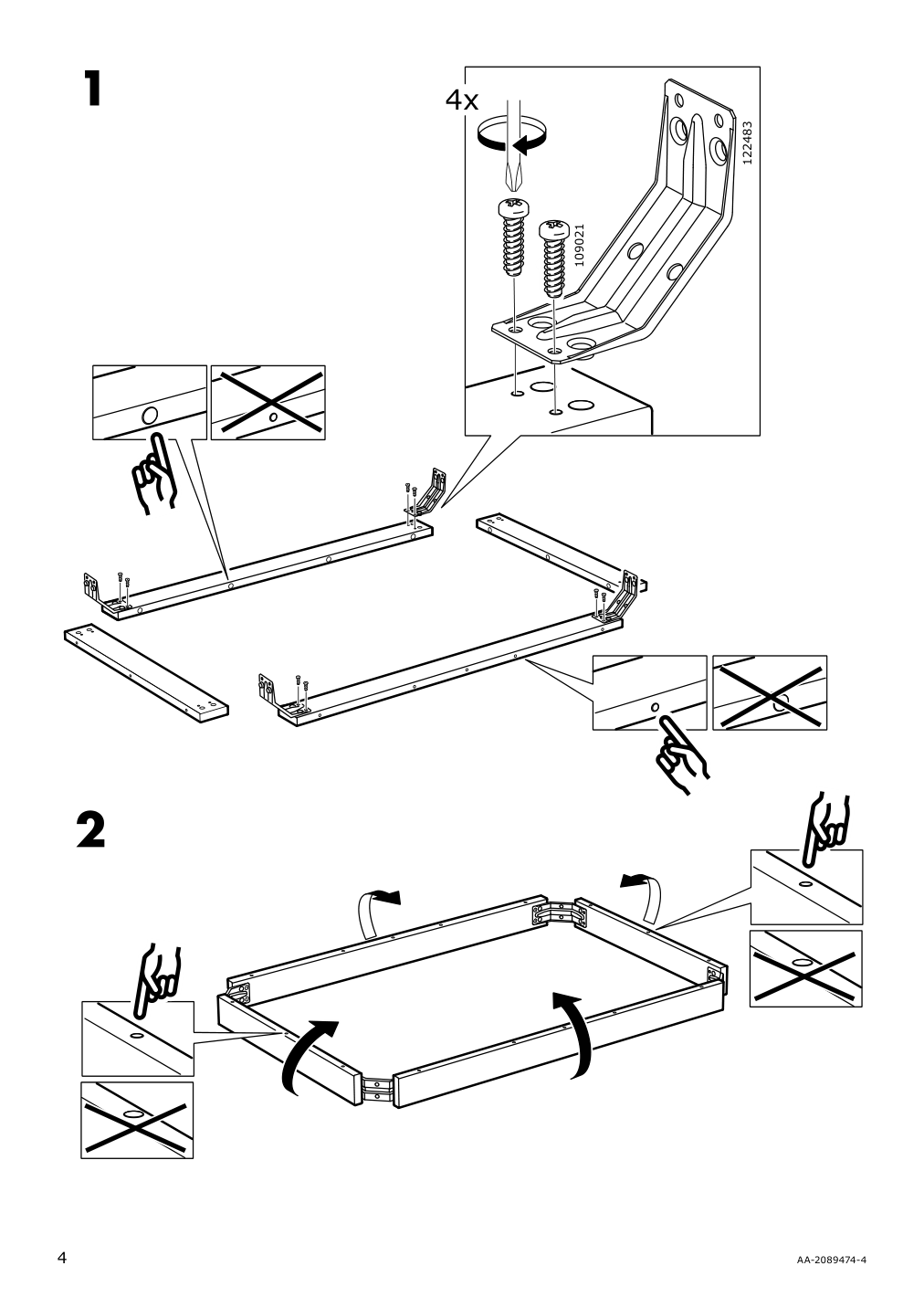 Assembly instructions for IKEA Ekedalen bar table dark brown | Page 4 - IKEA EKEDALEN / EKEDALEN bar table and 4 bar stools 693.042.21