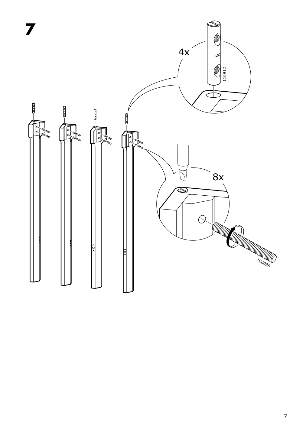 Assembly instructions for IKEA Ekedalen bar table dark brown | Page 7 - IKEA EKEDALEN / EKEDALEN bar table and 4 bar stools 693.042.21