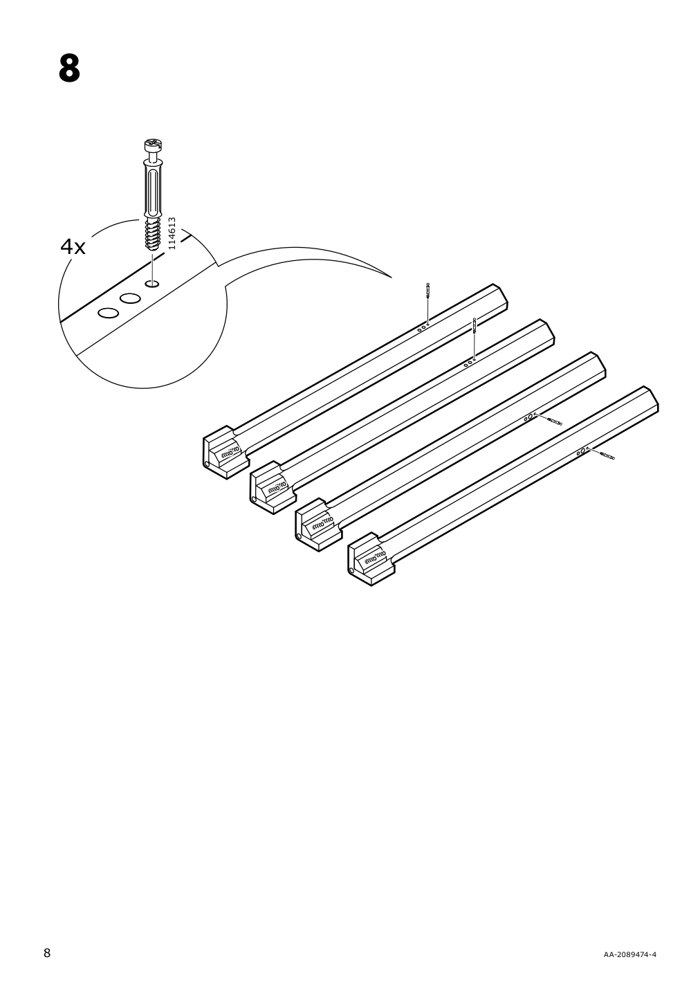 Assembly instructions for IKEA Ekedalen bar table dark brown | Page 8 - IKEA EKEDALEN / EKEDALEN bar table and 4 bar stools 693.042.21