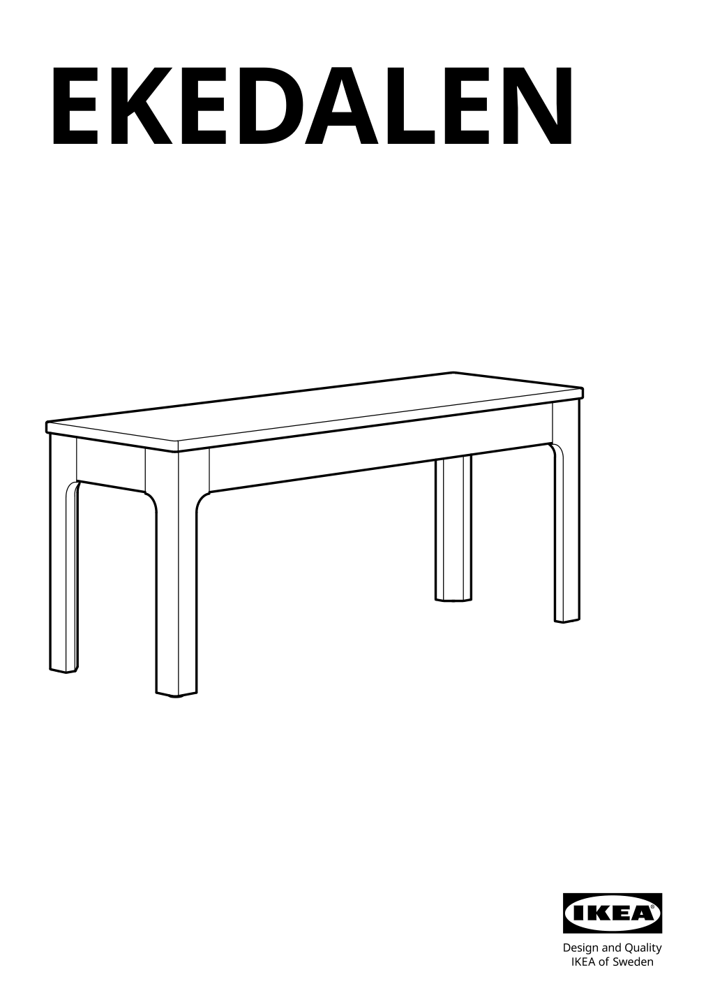 Assembly instructions for IKEA Ekedalen bench dark brown | Page 1 - IKEA EKEDALEN / EKEDALEN table and 2 benches 494.827.71