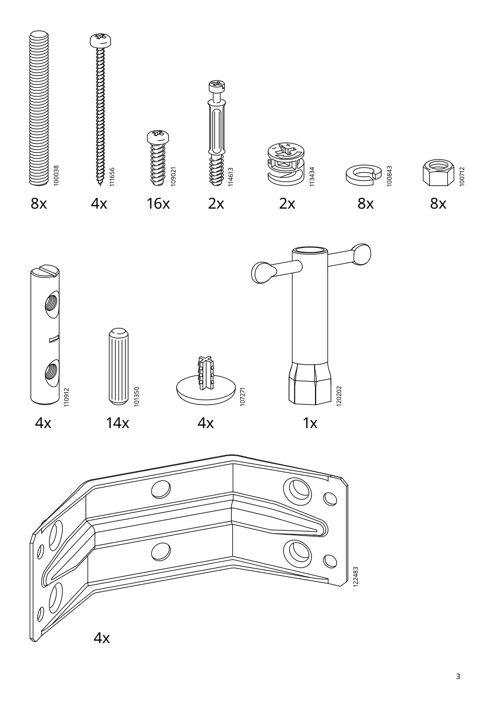 Assembly instructions for IKEA Ekedalen bench dark brown | Page 3 - IKEA EKEDALEN / EKEDALEN table and 2 benches 494.827.71