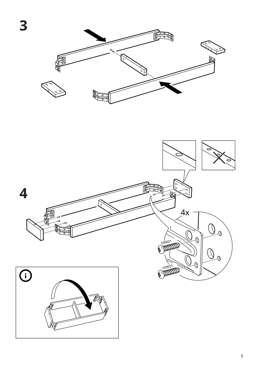 Assembly instructions for IKEA Ekedalen bench dark brown | Page 5 - IKEA EKEDALEN / EKEDALEN table and 2 benches 494.827.71