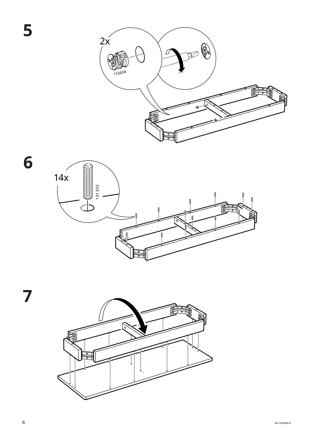 Assembly instructions for IKEA Ekedalen bench dark brown | Page 6 - IKEA EKEDALEN / EKEDALEN table and 2 benches 494.827.71