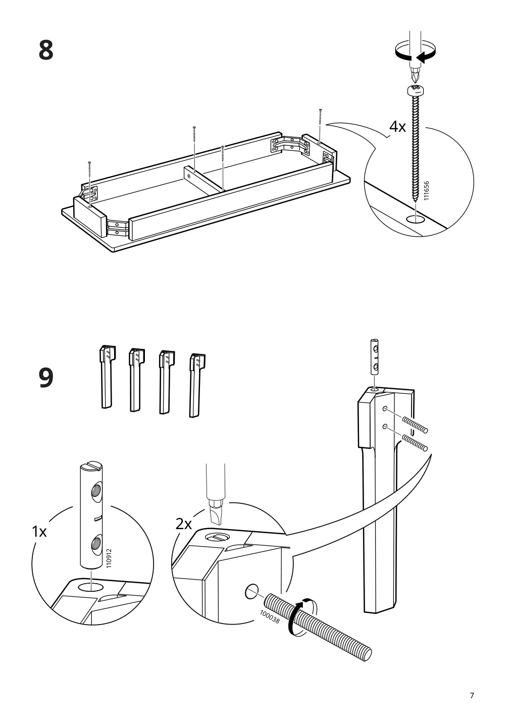 Assembly instructions for IKEA Ekedalen bench dark brown | Page 7 - IKEA EKEDALEN / EKEDALEN table and 2 benches 494.827.71