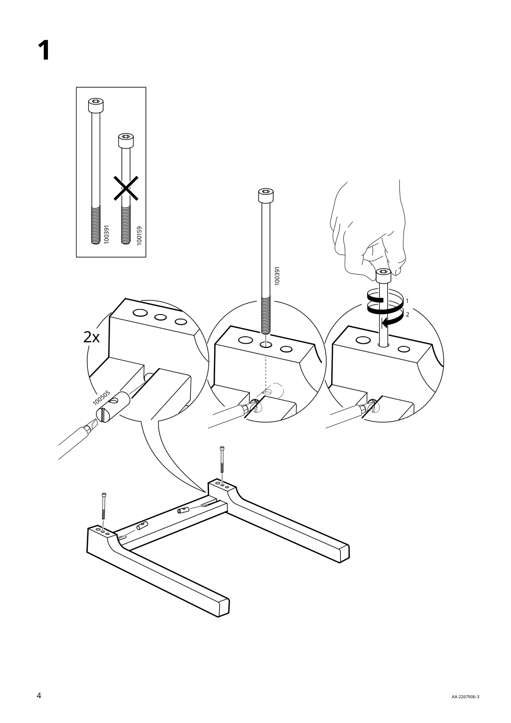 Assembly instructions for IKEA Ekedalen chair black orrsta light gray | Page 4 - IKEA LANEBERG / EKEDALEN table and 4 chairs 793.047.77