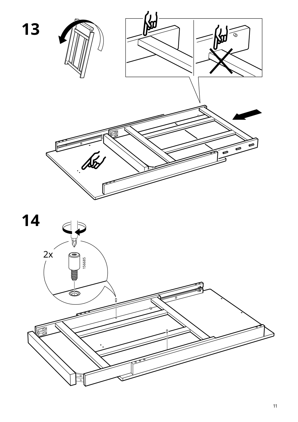 Assembly instructions for IKEA Ekedalen extendable table dark brown | Page 11 - IKEA EKEDALEN / BERGMUND table and 4 chairs 894.083.07