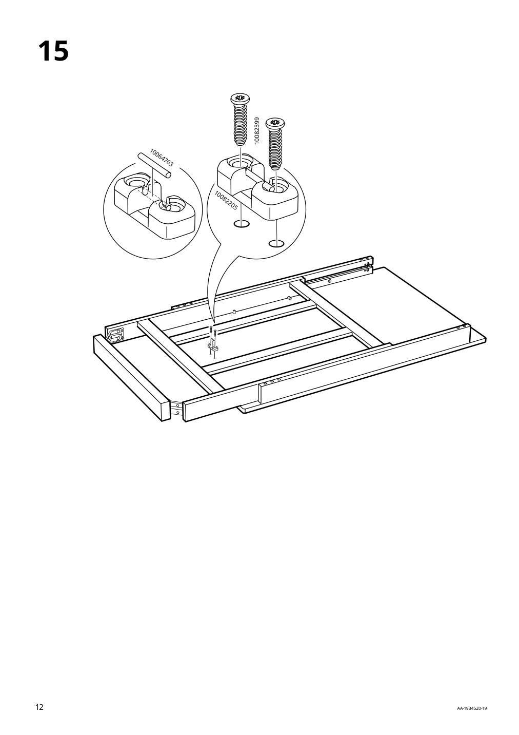 Assembly instructions for IKEA Ekedalen extendable table dark brown | Page 12 - IKEA EKEDALEN / BERGMUND table and 4 chairs 894.083.07