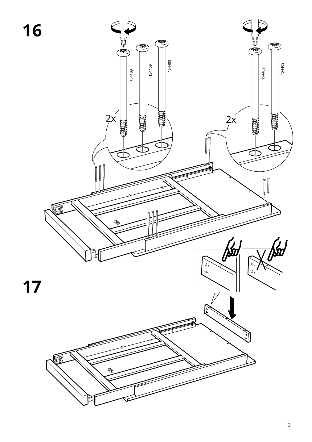 Assembly instructions for IKEA Ekedalen extendable table dark brown | Page 13 - IKEA EKEDALEN / BERGMUND table and 4 chairs 894.083.07