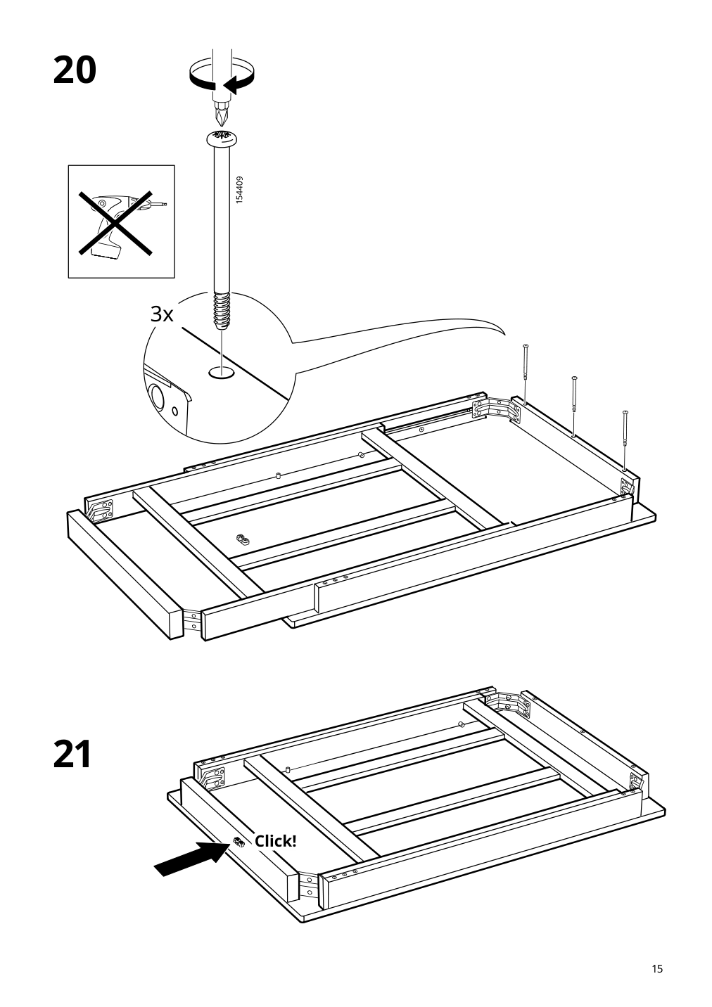 Assembly instructions for IKEA Ekedalen extendable table dark brown | Page 15 - IKEA EKEDALEN / BERGMUND table and 4 chairs 894.083.07