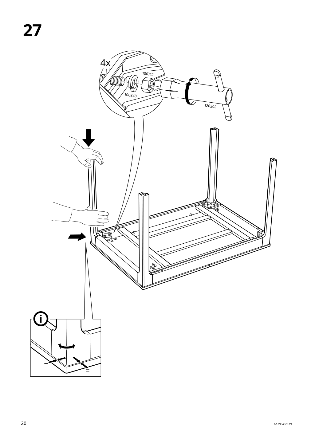 Assembly instructions for IKEA Ekedalen extendable table dark brown | Page 20 - IKEA EKEDALEN / BERGMUND table and 4 chairs 894.083.07