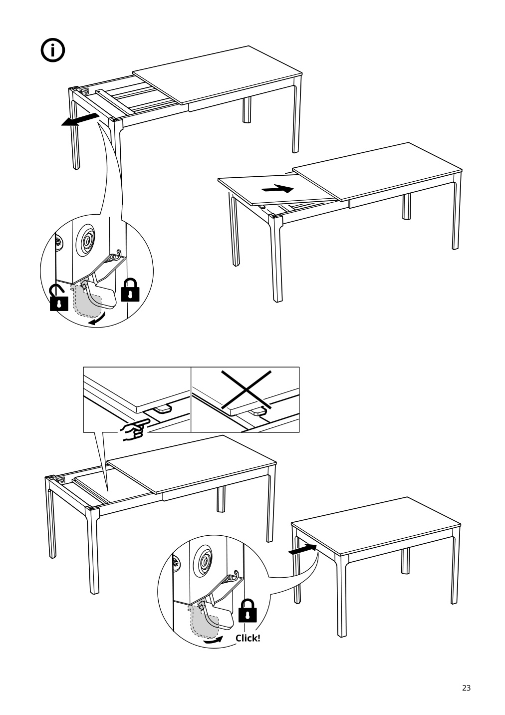 Assembly instructions for IKEA Ekedalen extendable table dark brown | Page 23 - IKEA EKEDALEN / BERGMUND table and 4 chairs 894.083.07