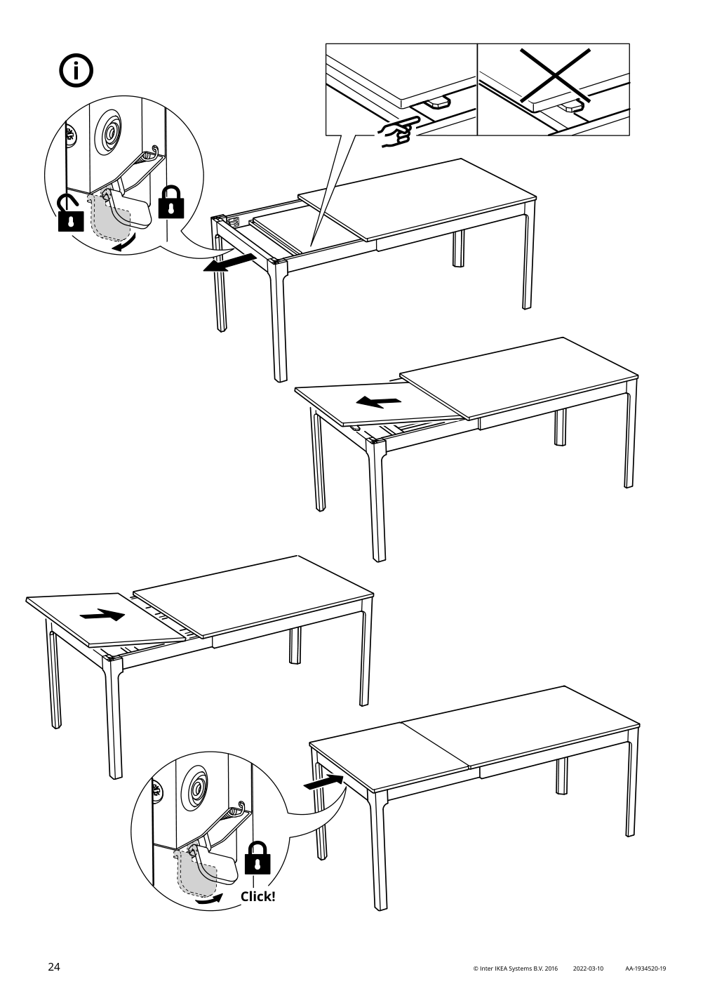 Assembly instructions for IKEA Ekedalen extendable table dark brown | Page 24 - IKEA EKEDALEN / KLINTEN table and 4 chairs 195.058.73