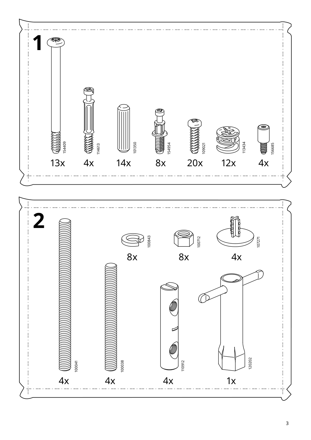 Assembly instructions for IKEA Ekedalen extendable table dark brown | Page 3 - IKEA EKEDALEN / BERGMUND table and 4 chairs 894.083.07