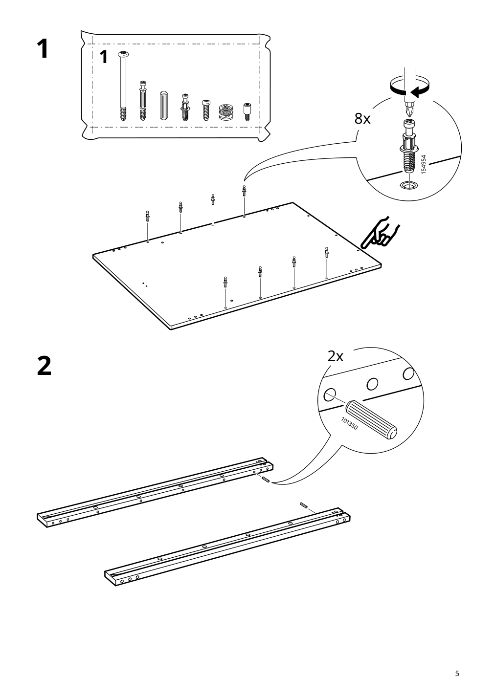 Assembly instructions for IKEA Ekedalen extendable table dark brown | Page 5 - IKEA EKEDALEN / BERGMUND table and 4 chairs 894.083.07