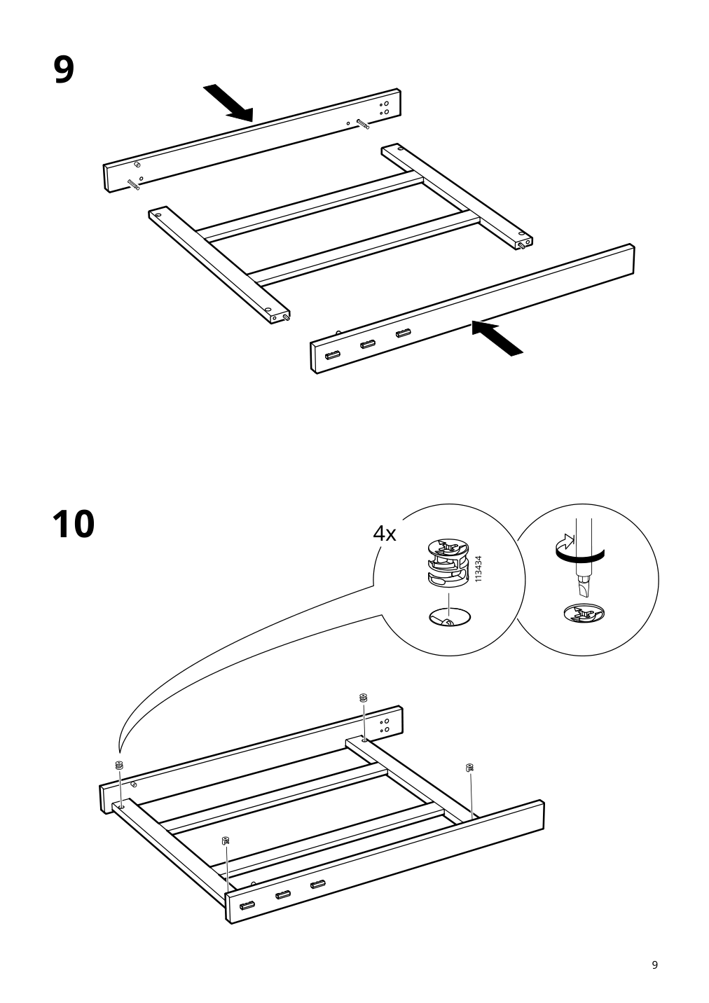 Assembly instructions for IKEA Ekedalen extendable table dark brown | Page 9 - IKEA EKEDALEN / BERGMUND table and 4 chairs 894.083.07