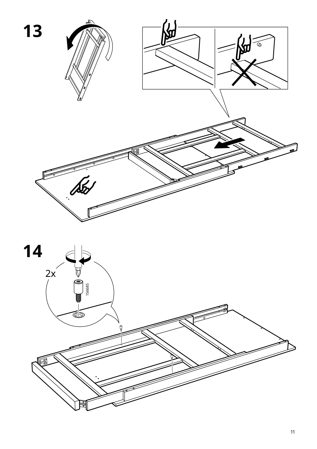 Assembly instructions for IKEA Ekedalen extendable table dark brown | Page 11 - IKEA EKEDALEN / BERGMUND table and 6 chairs 294.083.10