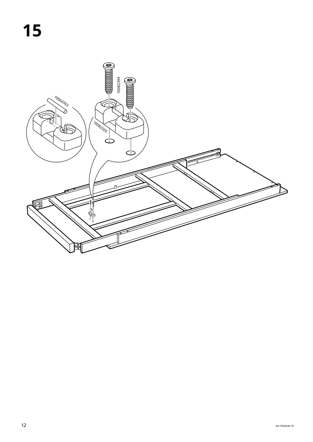 Assembly instructions for IKEA Ekedalen extendable table dark brown | Page 12 - IKEA EKEDALEN / BERGMUND table and 6 chairs 294.083.10