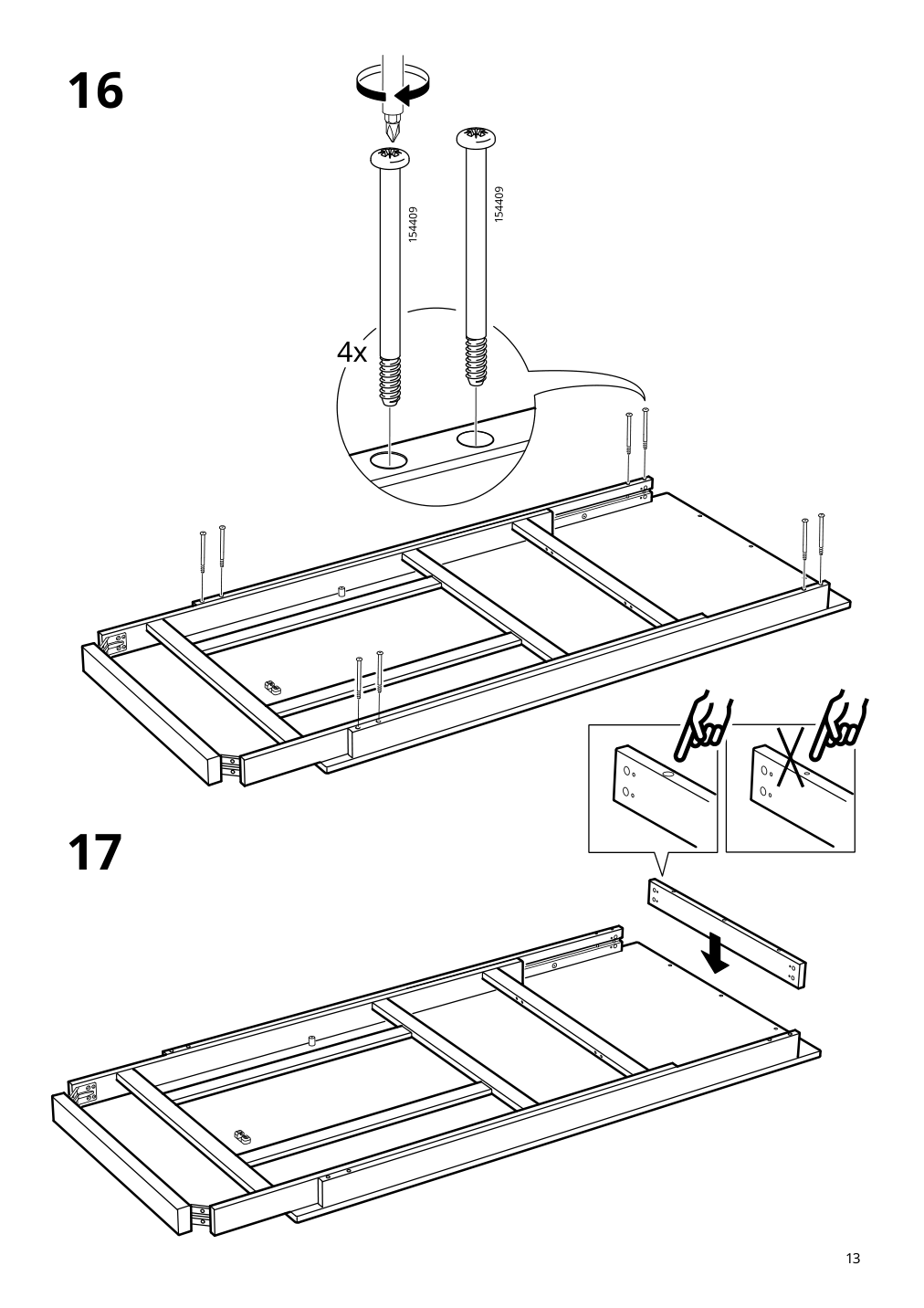 Assembly instructions for IKEA Ekedalen extendable table dark brown | Page 13 - IKEA EKEDALEN / BERGMUND table and 6 chairs 294.083.10