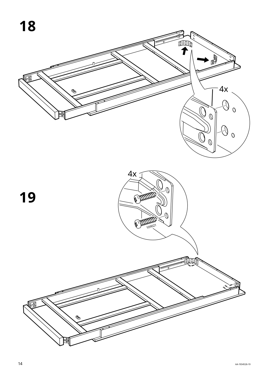 Assembly instructions for IKEA Ekedalen extendable table dark brown | Page 14 - IKEA EKEDALEN / BERGMUND table and 6 chairs 294.083.10