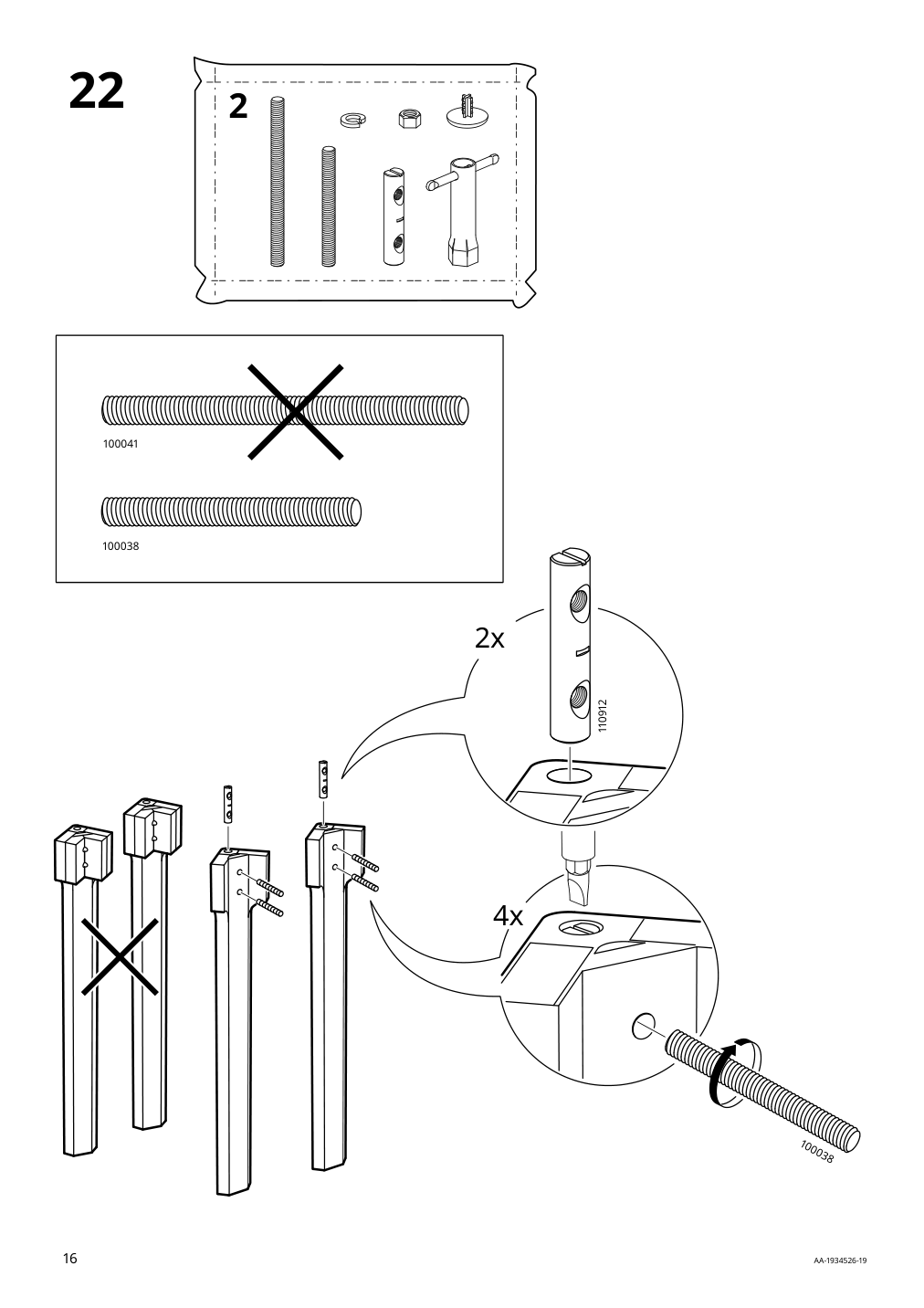 Assembly instructions for IKEA Ekedalen extendable table dark brown | Page 16 - IKEA EKEDALEN / BERGMUND table and 6 chairs 294.083.10