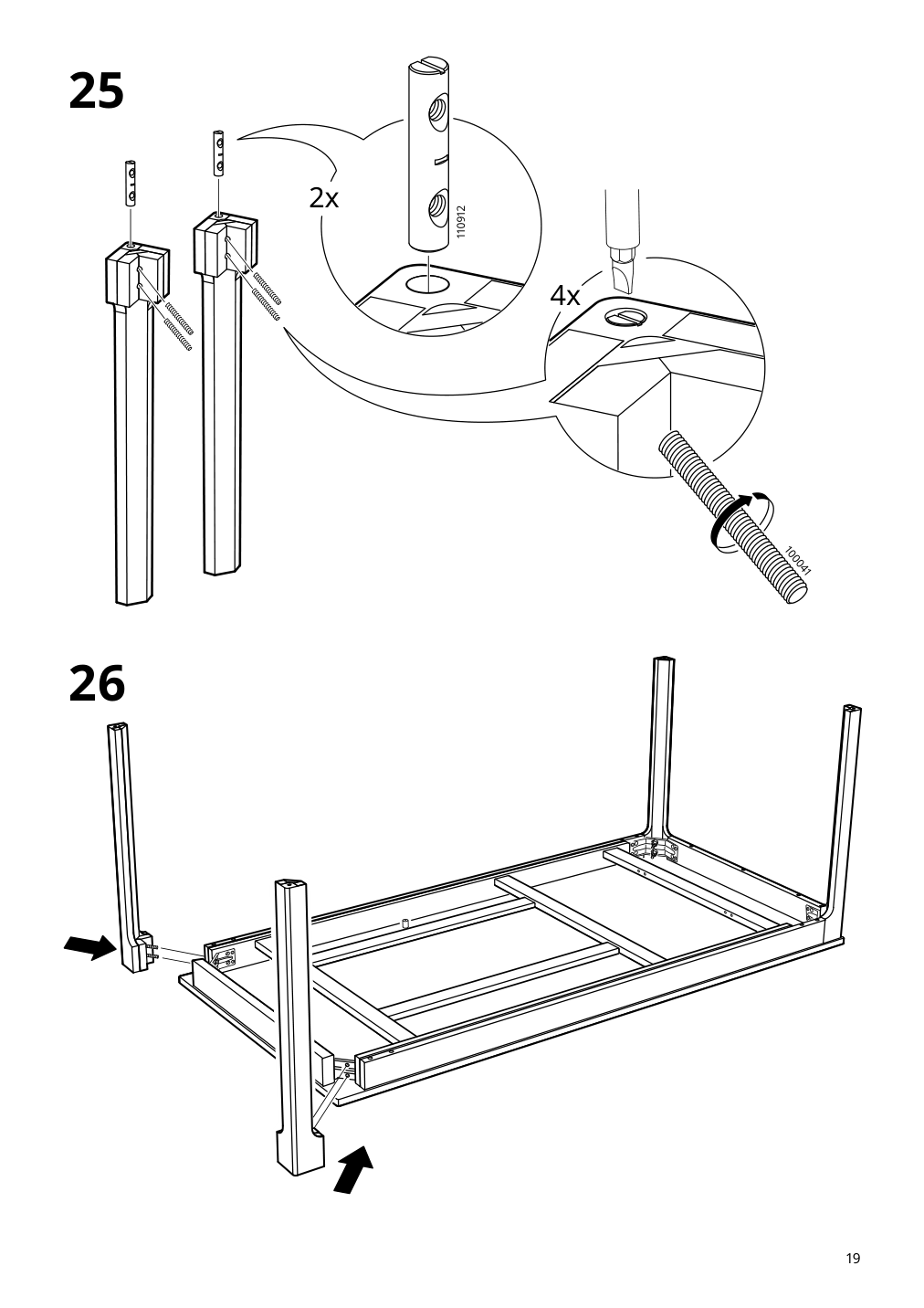 Assembly instructions for IKEA Ekedalen extendable table dark brown | Page 19 - IKEA EKEDALEN / BERGMUND table and 6 chairs 294.083.10