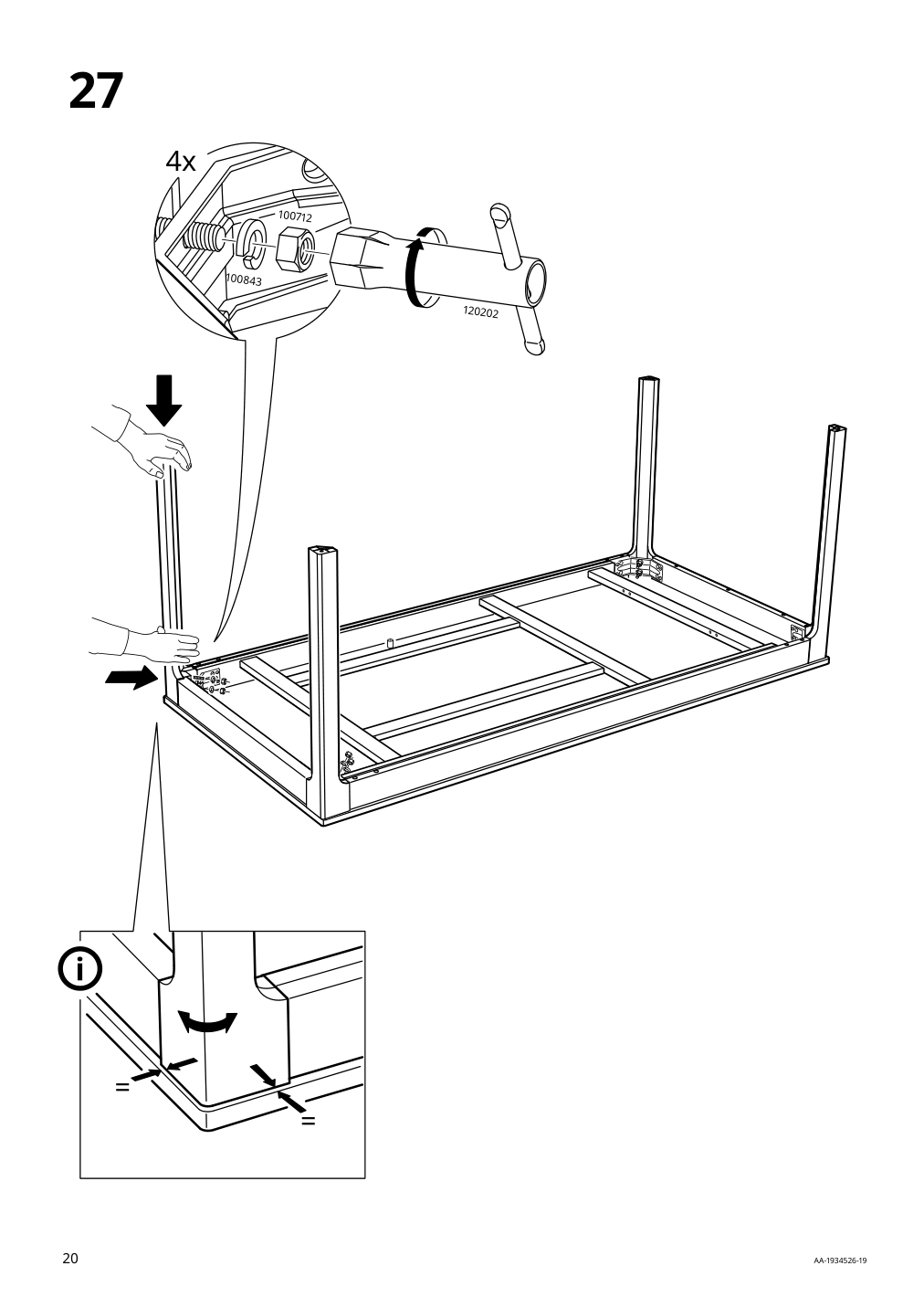 Assembly instructions for IKEA Ekedalen extendable table dark brown | Page 20 - IKEA EKEDALEN / BERGMUND table and 6 chairs 294.083.10