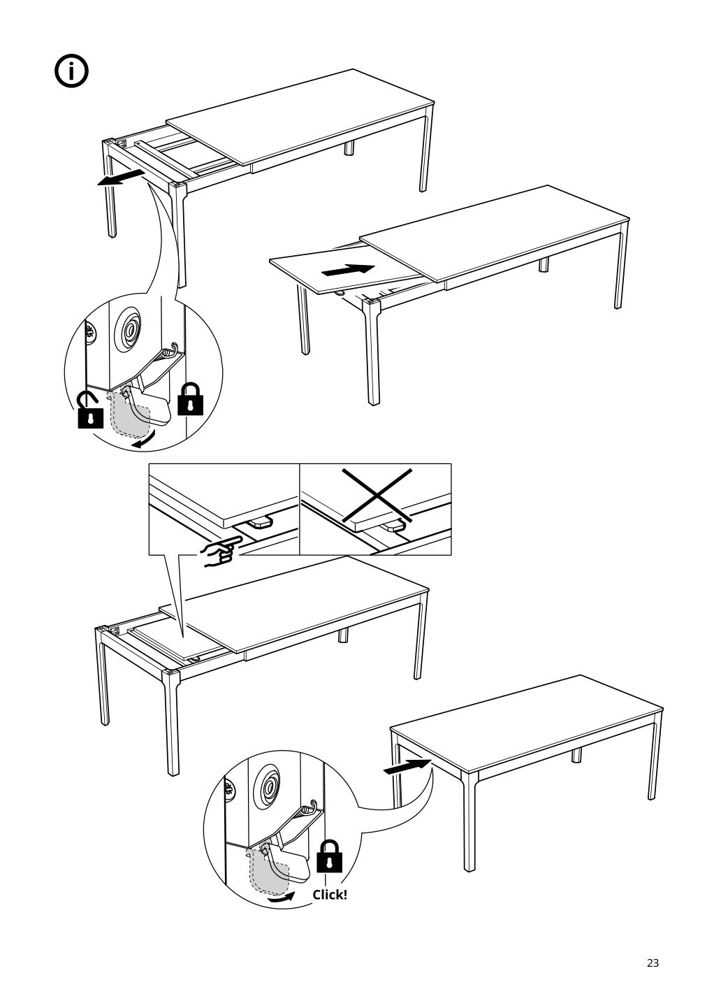 Assembly instructions for IKEA Ekedalen extendable table dark brown | Page 23 - IKEA EKEDALEN / BERGMUND table and 6 chairs 294.083.10